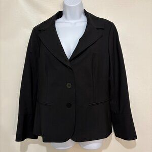 Lafayette 148 NY 16 Black Wool Blend Suit Jacket Blazer 3/4 Sleeves